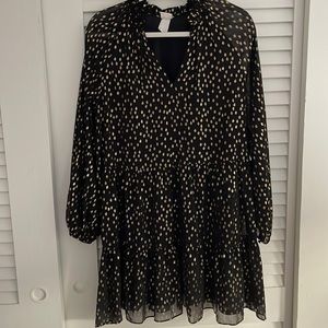 Black and metallic gold thread dress from H&M